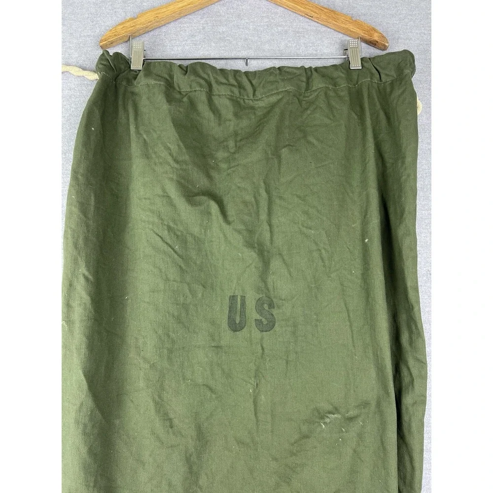Vintage US Military Korean War Laundry Bag Olive Drab‎ Canvas Drawstring